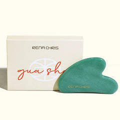 Rena Chris | Green Jade Facial Gua Sha Tool | رينا كريس كواشا من حجر الكوارتز الاخضر