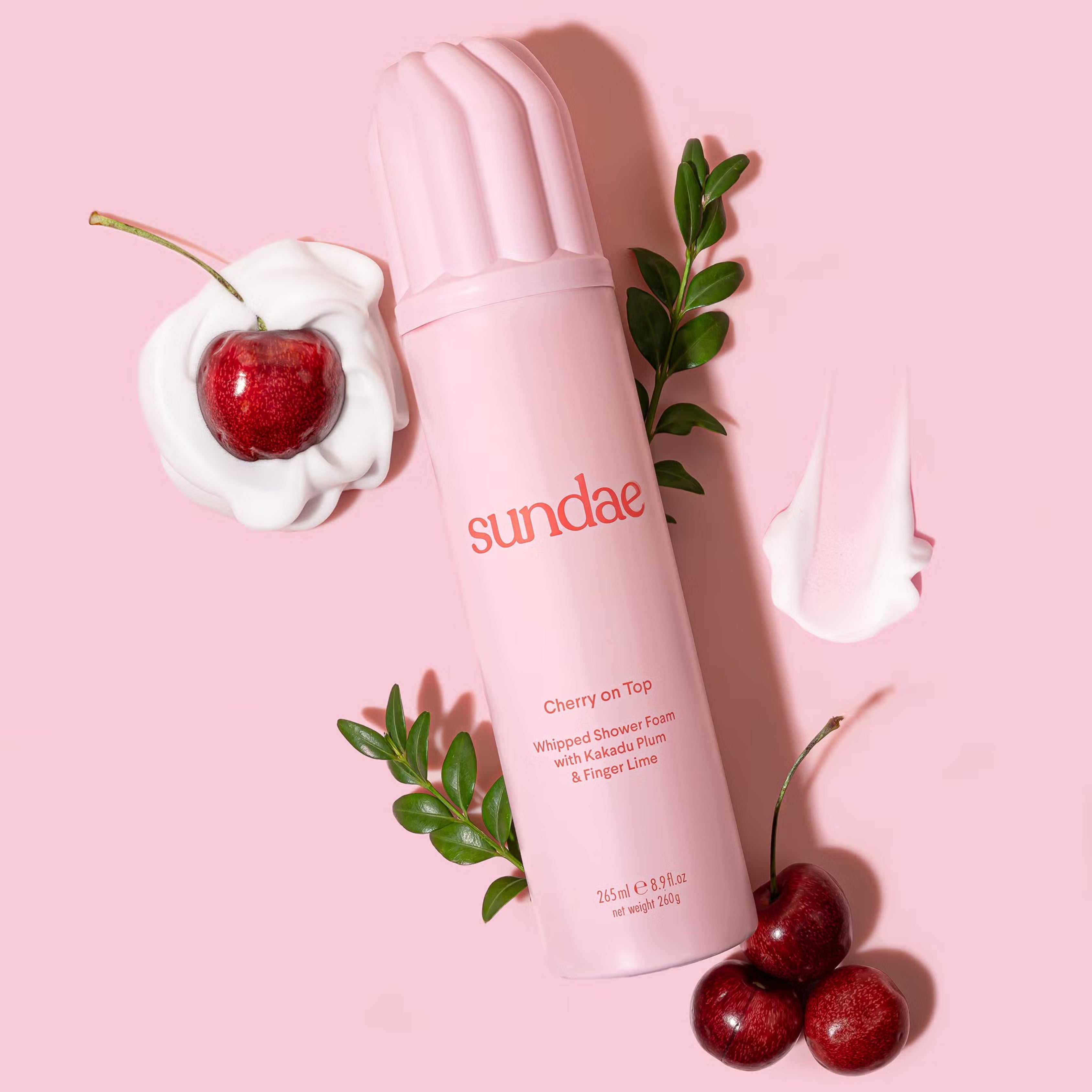 SUNDAE | Body Cherry on Top Whipped Shower 265ml | سنداي كريم فوم للجسم بالكرز