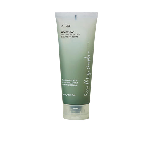 ANUA | HEARTLEAF SUCCINIC MOISTURE CLEANSING FOAM 150ML  | انوا غسول فوم مرطب بالسكسنك اسد