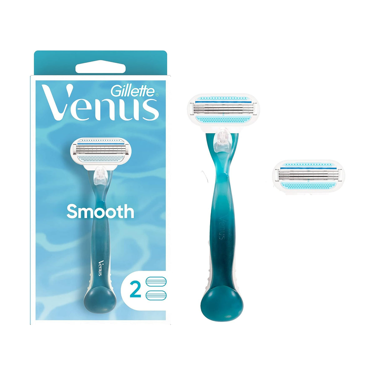 Gillette | Venus Smooth Women’s Razor, 3 blades + 2 Refill | جيليت فينوس شفرات حلاقة نسائية قابلة للاستبدال