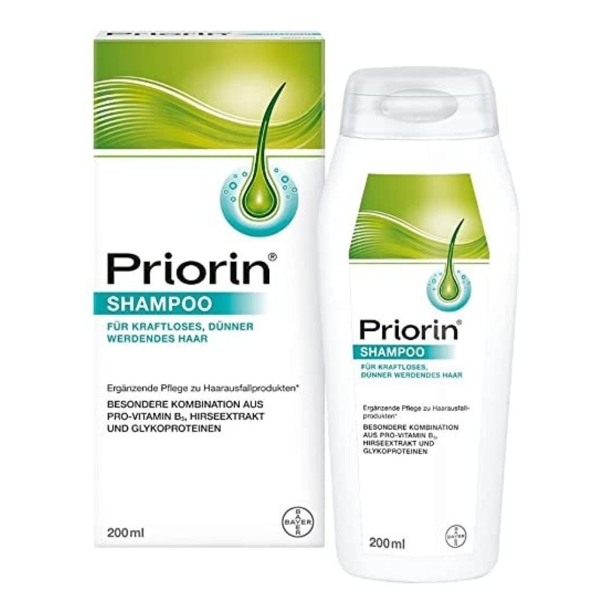 BAYER | Priorin Shampoo Anti Hair Loss For Normal-Dry 200ml | باير شامبو بريورين لمعالجة تساقط الشعر للشعر العادي و الجاف