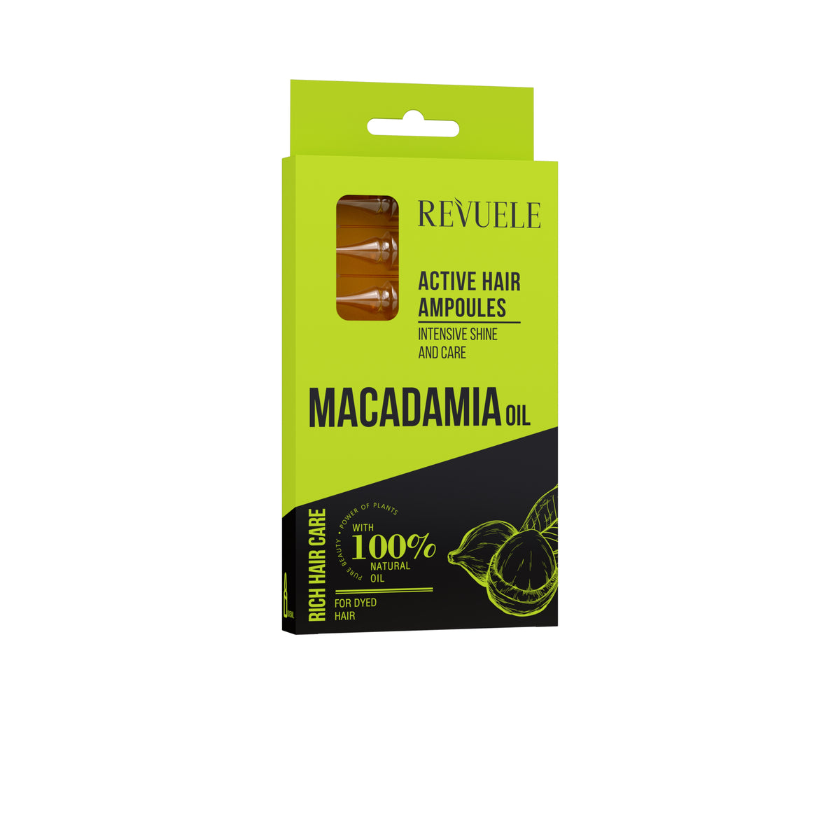 REVUELE | MACADAMIA OIL ACTIVE HAIR AMPOULES | ريفيولي امبولات زيت المكداميا لمعالجة تساقط الشعر