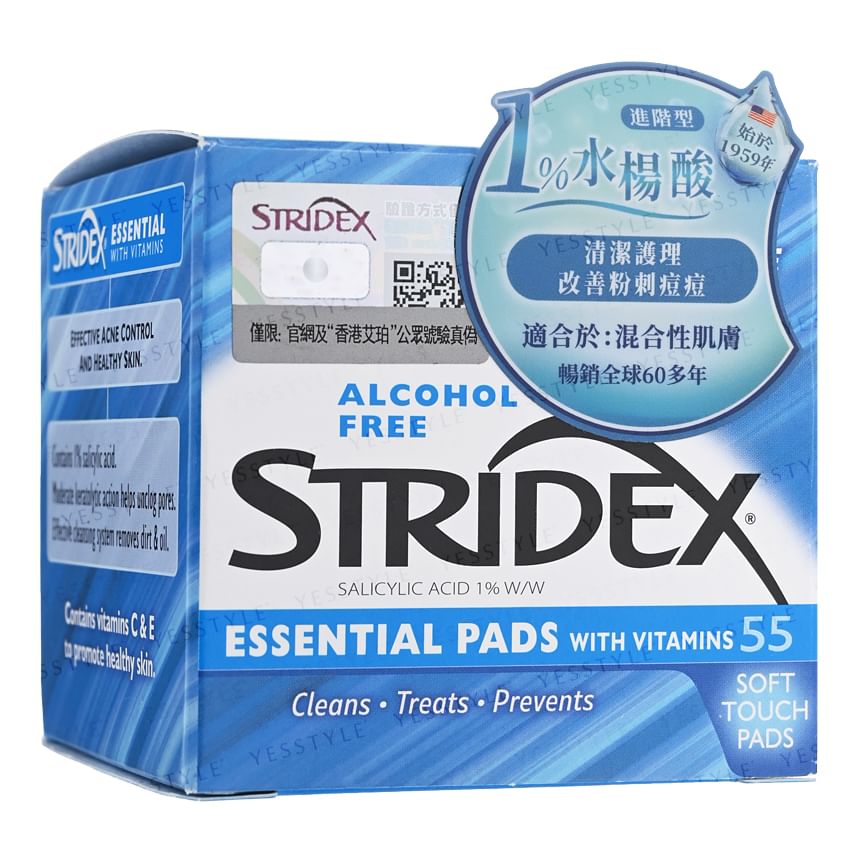 Stridex | Essential Pads With Vitamins (Salicylic Acid 1%) 55pcs